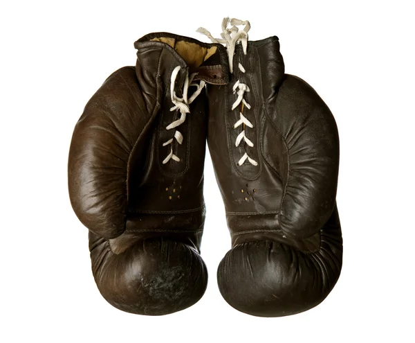 Старые боксерские перчатки — стоковое фото