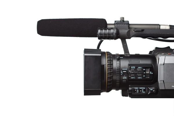 HD camcorder with gun microphone — Stock Photo, Image