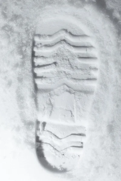 Fotavtryck i snö — Stockfoto