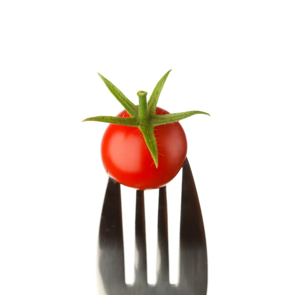 チェリー トマトとフォーク — ストック写真
