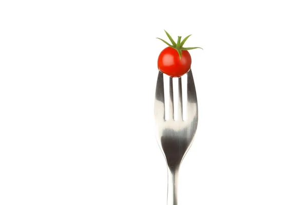 Garfo com tomate cereja — Fotografia de Stock
