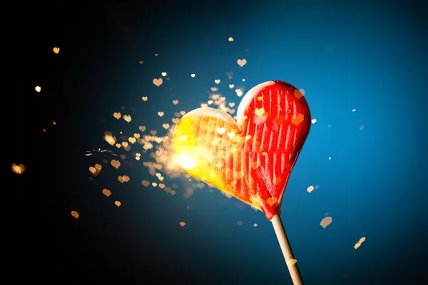Sparkling candy heart — Stock Photo, Image