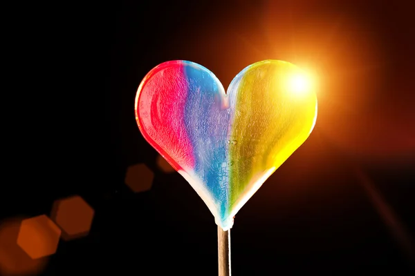 Coração doce com brilho brilhante — Fotografia de Stock