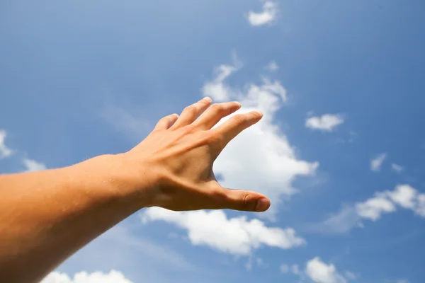 Hand touch the sky — Stock Photo, Image