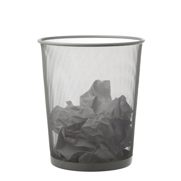 Lata de lixo com papel — Fotografia de Stock