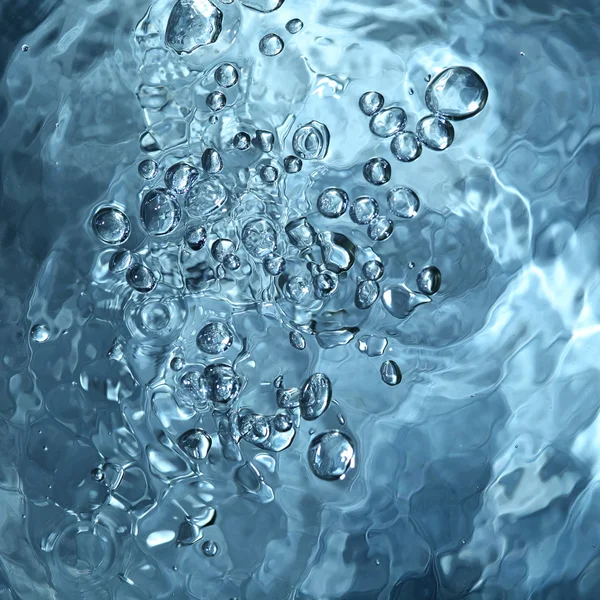 Água azul abstrata com bolhas — Fotografia de Stock