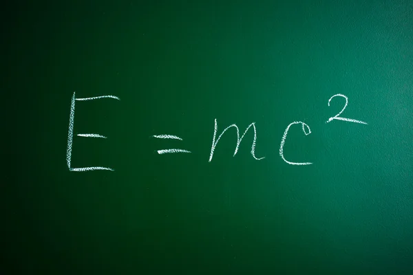 stock image Mass-energy equivalence formula on the blackboard