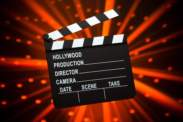 Clapperboard su sfondo lucido — Foto Stock