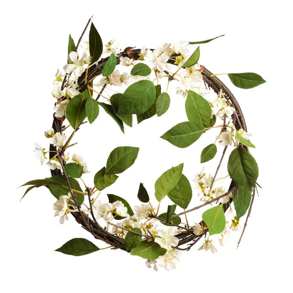 stock image Leaves wreath isolated