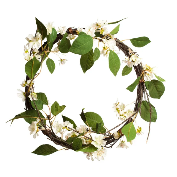 stock image Leaves wreath isolated