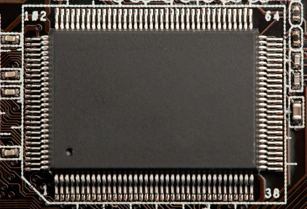 Mikroçip veya microcircuit küçük parça — Stok fotoğraf