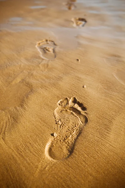 Fotspår på sanden — Stockfoto
