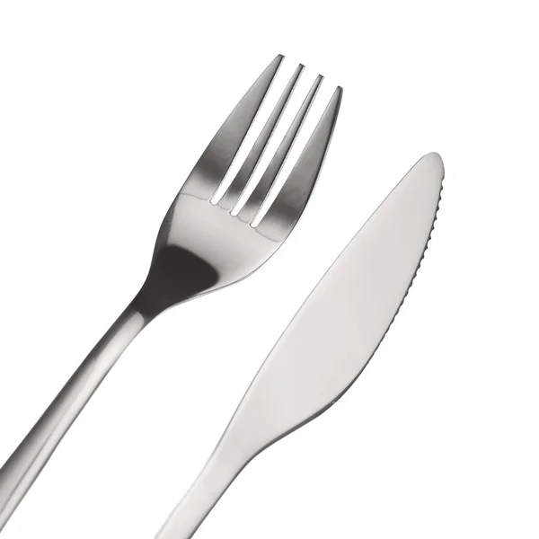 Fourchette et couteau macro — Photo
