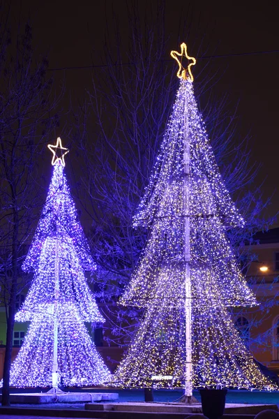 Christmas neon tree — Stock Photo, Image