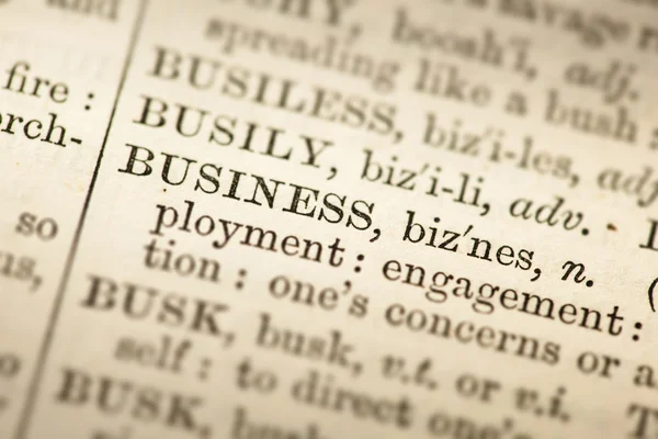Dictionary definition of the word business — Stock Photo, Image