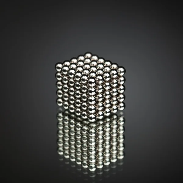 stock image Metal spheres cube