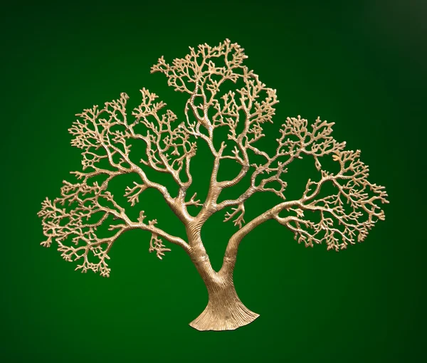 Gold tree on green — Stock Photo, Image
