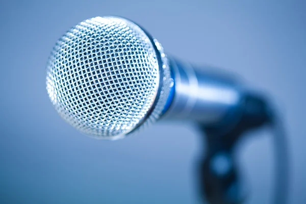 Blue microphone — Stock Photo, Image