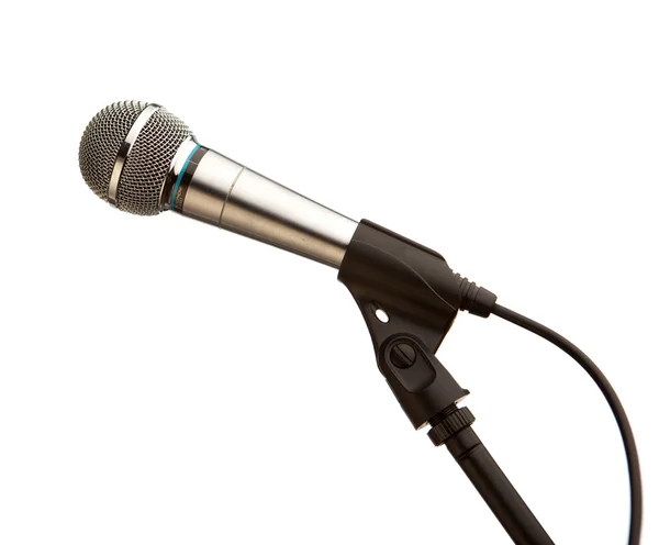 Microfono isolato su bianco — Foto Stock