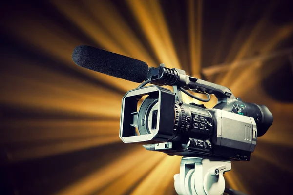 Video camera in action — Stock Photo, Image