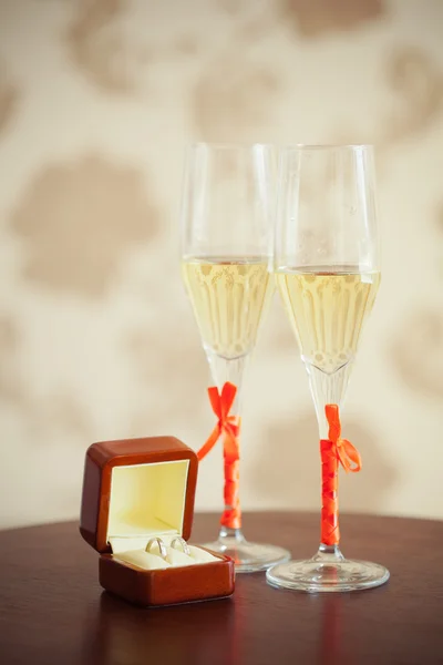 stock image Wedding champagne flutes