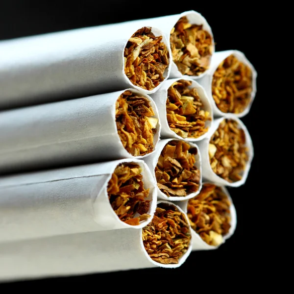 Cigarettes on black — Stock Photo, Image