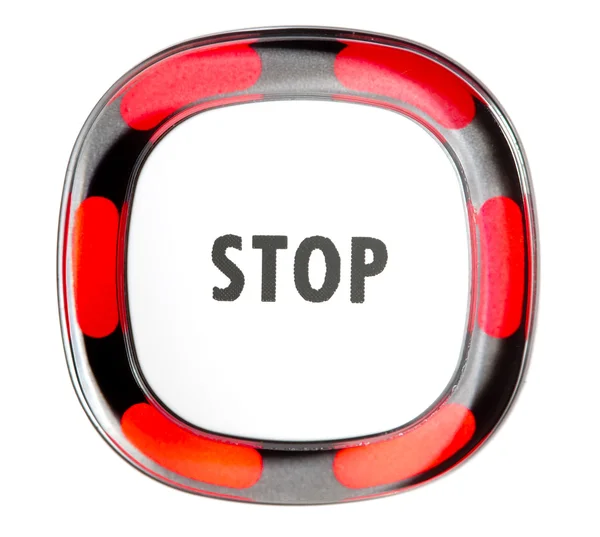 Botão Parar vermelho — Fotografia de Stock