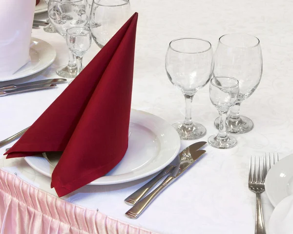 Table set for a festive dinner — Stock Photo, Image