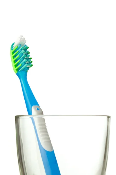Toothbrush in the glass isolated — Stock Photo, Image