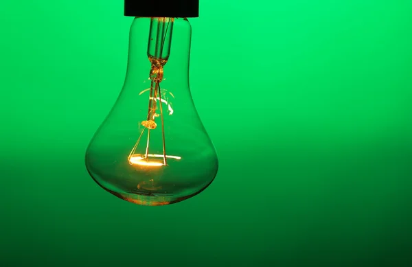 Light bulb on green — Stock Photo, Image