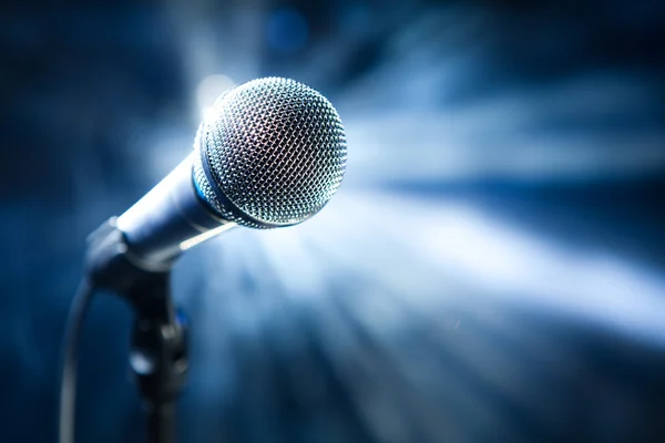 Microphone on stage Stock Image
