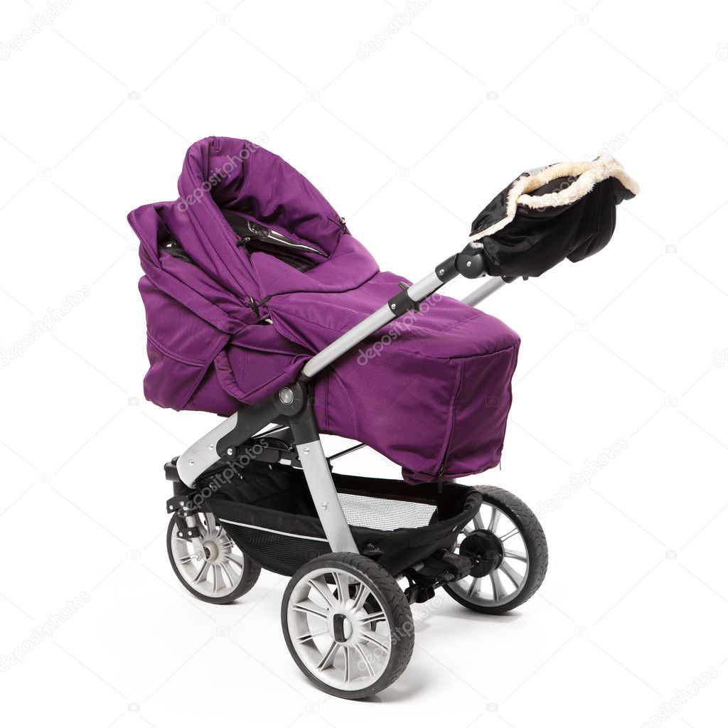 Baby stroller isolated on white