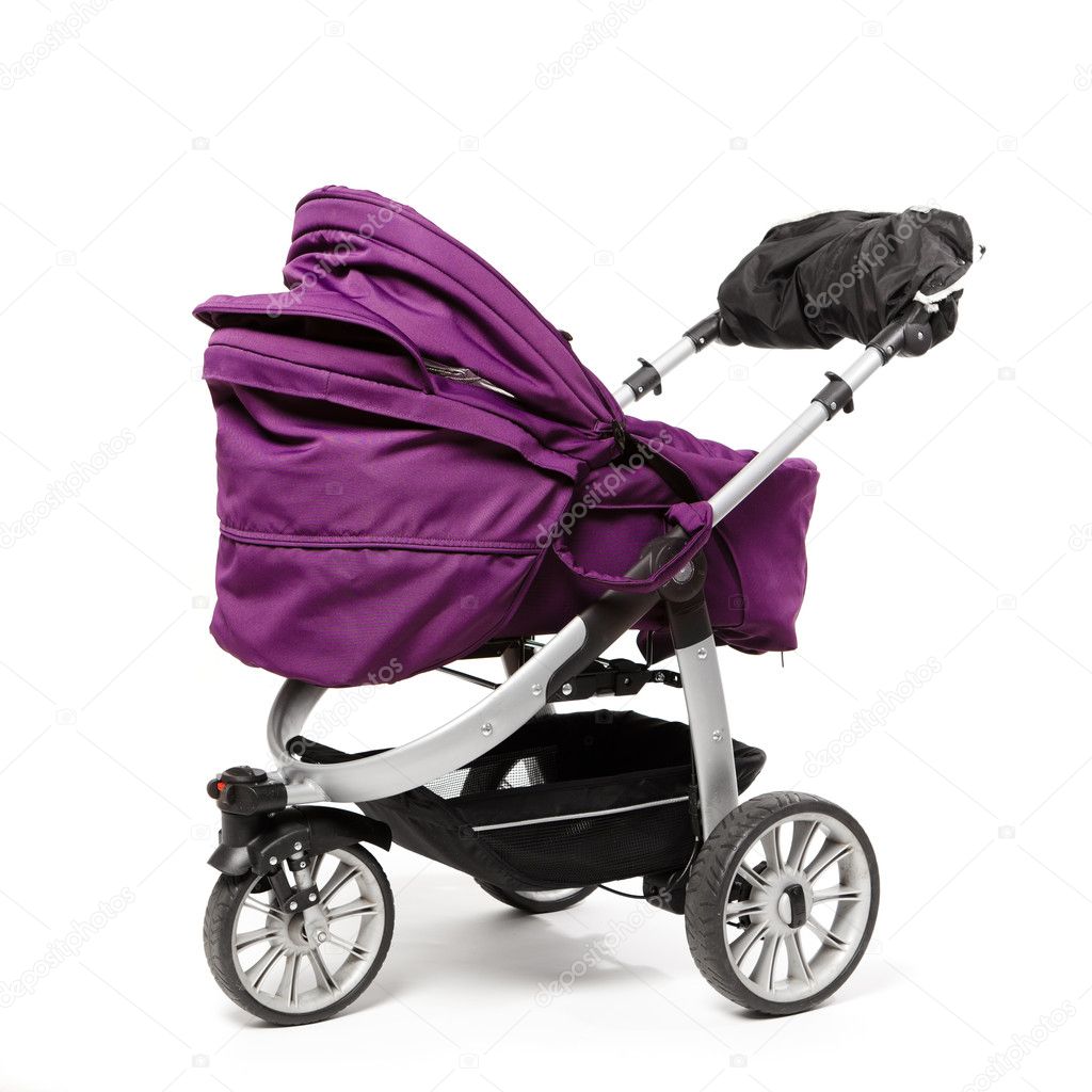 Baby stroller isolated on white