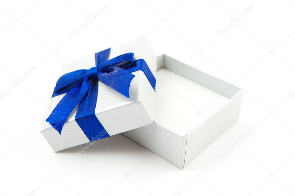 Opened gift with blue bow
