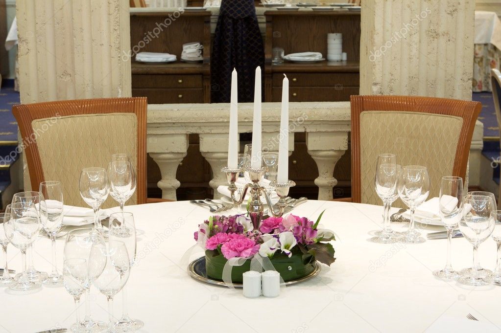 Set-out table with candles