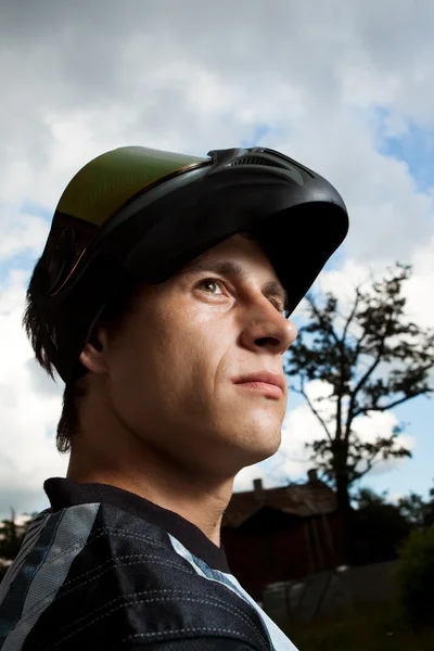 Portret motocross rider — Zdjęcie stockowe