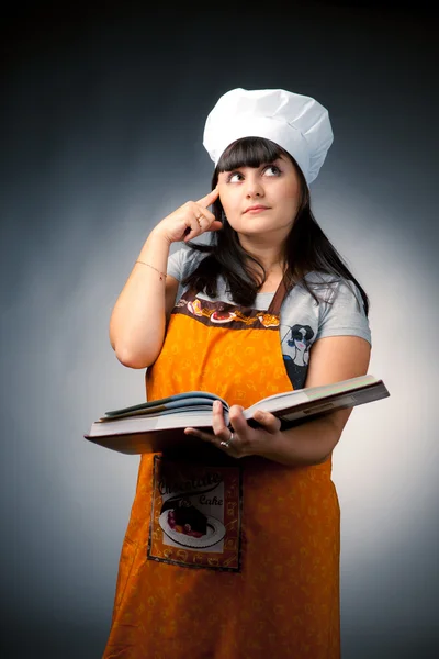 Thoughtful woman cook — Stock Photo, Image