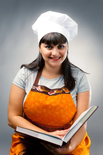 Mulher feliz cozinheiro — Fotografia de Stock
