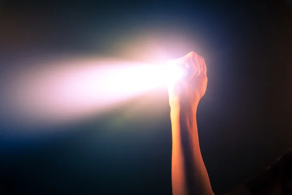 Parlayan pocket torch ışık — Stok fotoğraf