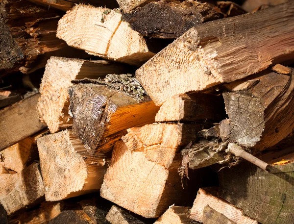 Wood log stockpile background — Stock Photo, Image