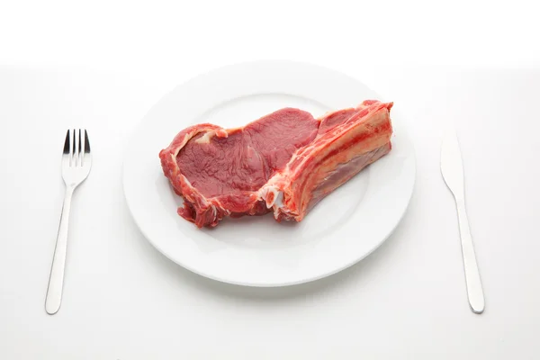 Couvert met vers vlees — Stockfoto