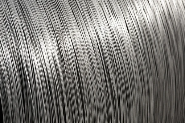 Textur der Aluminiumdrahtspule — Stockfoto