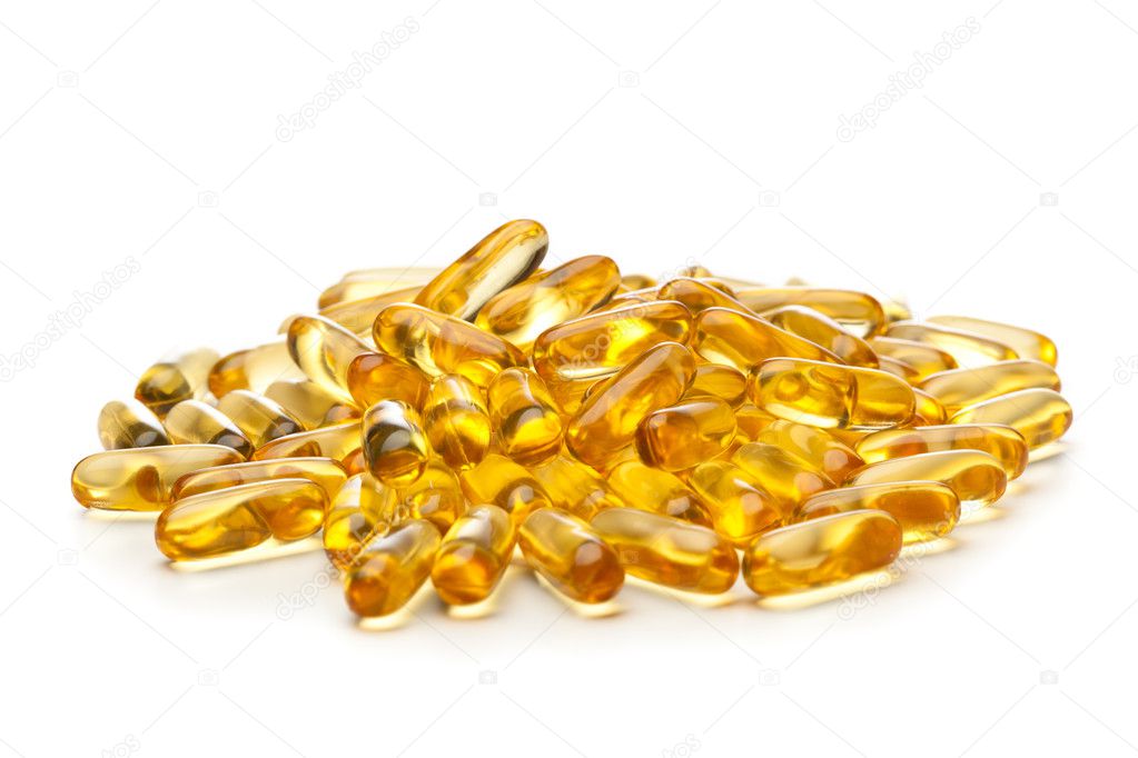 Omega-3 fish fat oil capsules