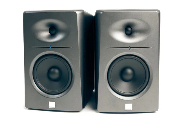 Studio audio monitoren geïsoleerd op wit — Stockfoto