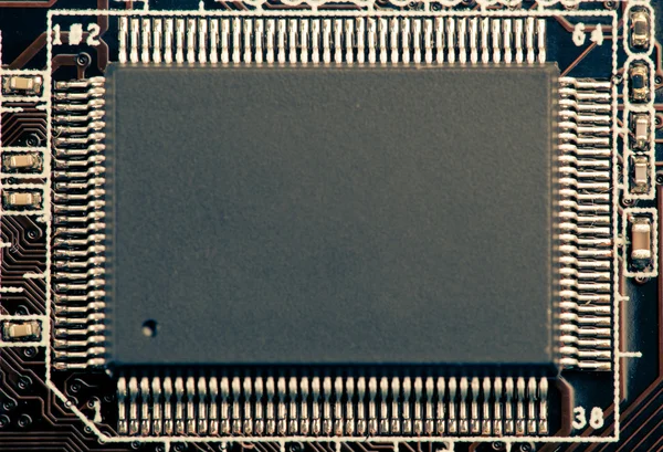 Microchip or microcircuit chip — Stock Photo, Image