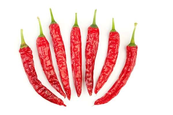 Chili peppers, isolated on white — Stock Photo, Image