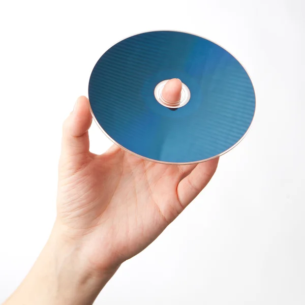 Χέρι που κρατά το δίσκο blu-ray — Φωτογραφία Αρχείου