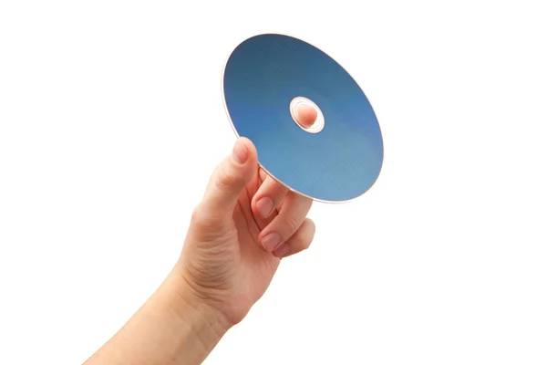 Mano sosteniendo el disco blu-ray —  Fotos de Stock