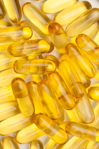Omega-3 fish fat oil capsules — Stock Photo, Image