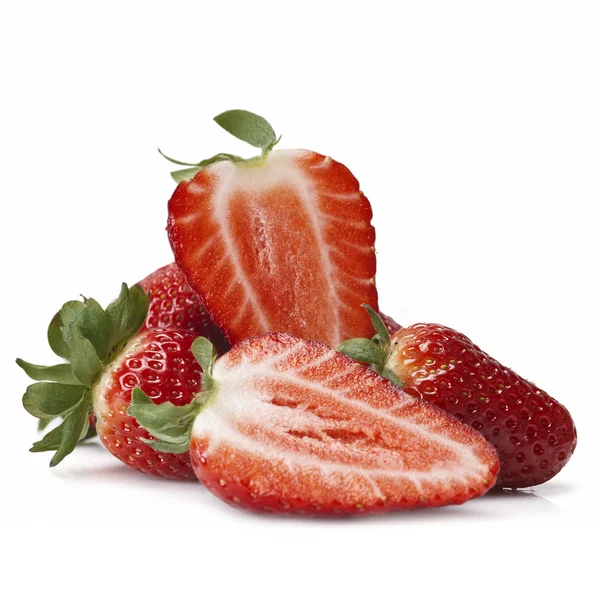 Erdbeeren und ein Schnitt — Stockfoto